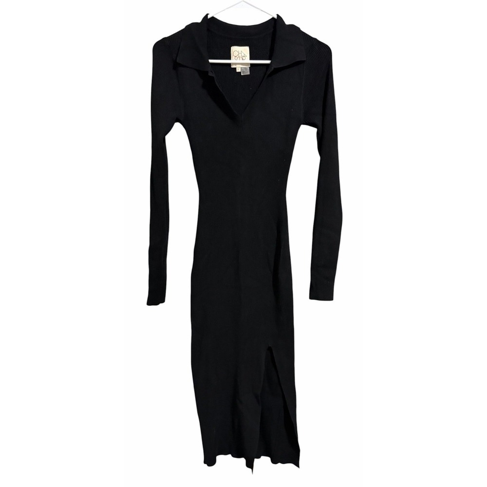 Chaser Palm Shadow Black Midi Dress Women's‎ Size Medium